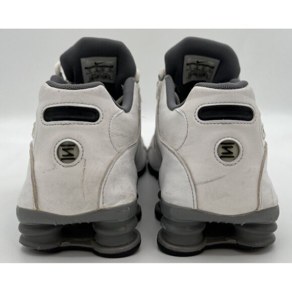 Nike Mens Size 11 Shox NZ Leather 378341-102 White Cool Grey Running Shoes - Picture 3 of 10